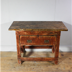 Vintage Red Wooden Table