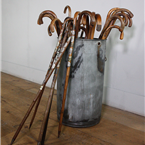 Walking Sticks in Galvanised Bin