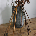 Walking Sticks in Galvanised Bin