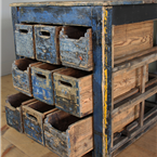 Wooden Nine Drawer Storage Unit