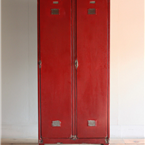 red metal lockers