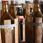 Danish Beer Bottles in Wooden Crates.