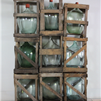 French Wooden Crated Bottles