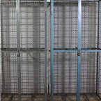 grey and blue wine cage